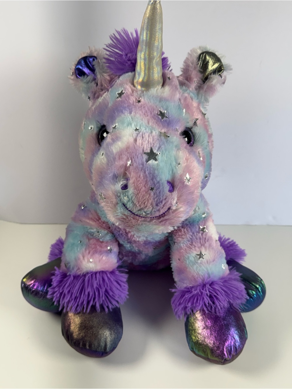 Kellytoy Pastel Purple Multicolor Star Unicorn Plush